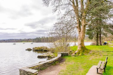 lake windermere ambleside Lake District, Cumbria, İngiltere'den görünümünü.