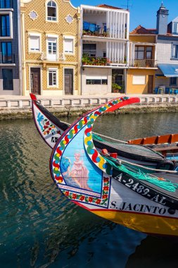 Aveiro, Portekiz kanaldaki geleneksel tekneler