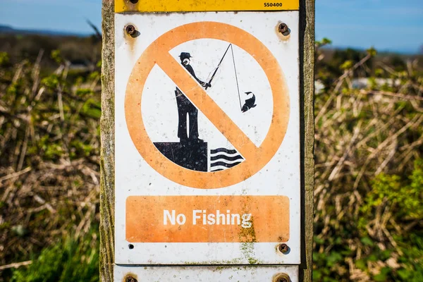 Nenhuma Pesca Para Além Deste Ponto Sinal — Fotografia de Stock