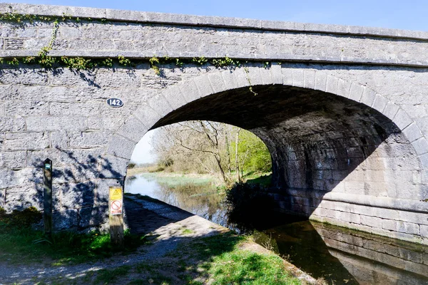 Scenisk Över Lancster Canal Badade Varmt Morgon Solljus Springa Genom — Stockfoto