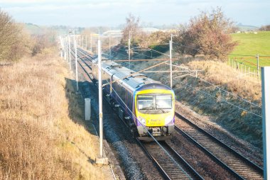 İngiltere 'deki Birleşik Krallık Demiryolu manzarası.