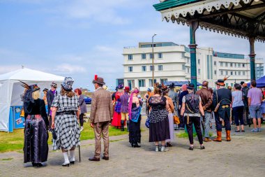 İngiltere Morecambe 22 Temmuz 2016, Morecambe merkezli bir grup modaya uygun erkek ve kadın festivalidir.