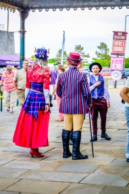İngiltere Morecambe 22 Temmuz 2016, Morecambe merkezli bir grup modaya uygun erkek ve kadın festivalidir.