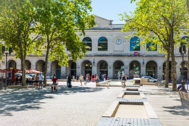 France Nimes 4 Ağustos 2016 Nimes tren istasyonu Fransa 'nın ön cephesi