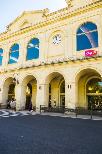 France Nimes Ağustos 2016 Nimes Tren Istasyonu Fransa Nın Cephesi — Stok fotoğraf