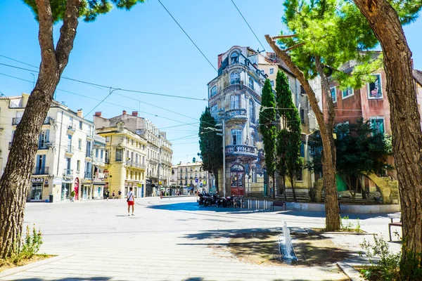 Монпельє Франція Серпня 2016 Old Town Street Bulidings Montpellier — стокове фото