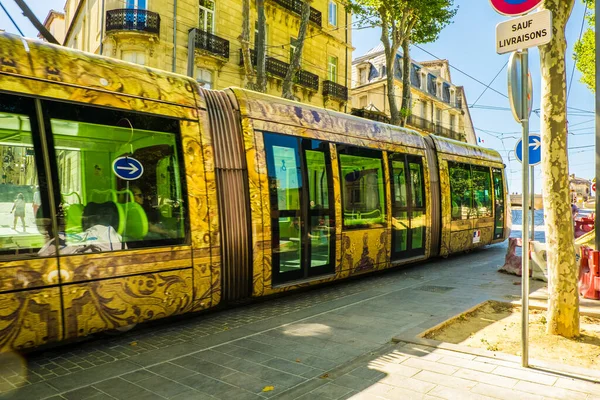 Fransa Montpellier 4 Ağustos 2016 tramvayı Montpellier, Fransa. Montpellier tramvay sisteminin 4 hattı vardır.