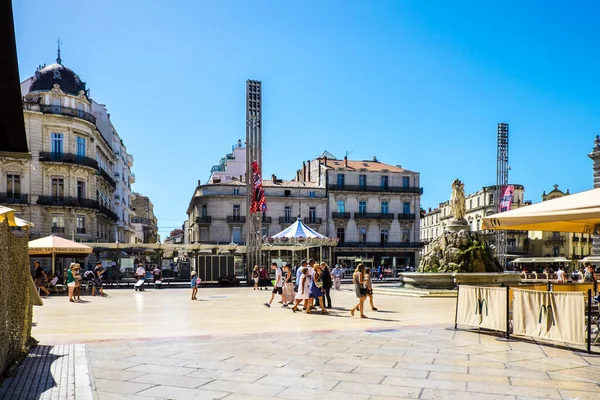 Francia Montpellier Agosto 2016 Calles Ocupadas Ciudad Francesa Montpellier —  Fotos de Stock