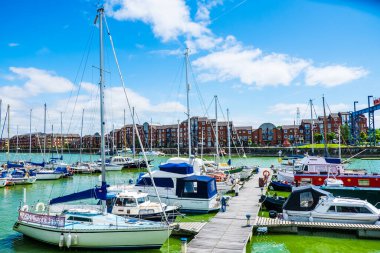 İngiltere Preston 1 Haziran 2016 Preston Riversway Docklands Güneşli bir yaz gününde