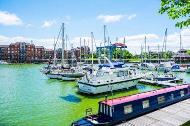 İngiltere Preston 1 Haziran 2016 Preston Riversway Docklands Güneşli bir yaz gününde