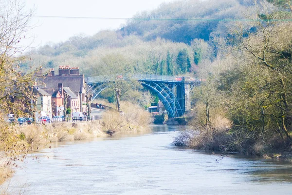 UK Ironbridge March 14 2016 The Iron Bridge was the first bridge to be made entirely of cast iron, is situated in the village of Ironbridge, Ironbridge Gorge,
