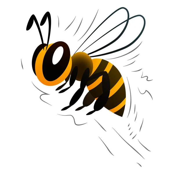 白い背景の上の漫画の蜂 — ストックベクタ