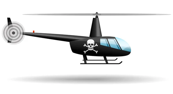 Helicóptero Pirata Negro. Objeto aislado. Vector — Archivo Imágenes Vectoriales