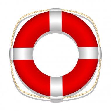 Lifebuoy. Beyaz arka plan. Yalıtılmış nesne. Vektör görüntü.