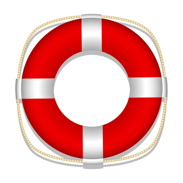 Lifebuoy. White background. Isolated object. Vector Image. — Stock Vector