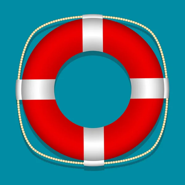 Lifebuoy. Blue background. Isolated object. Vector Image. — Stock Vector