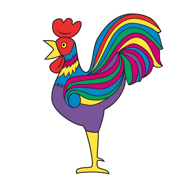 Cock. Colorful bright image. White background. Vector illustrations. — Stock Vector