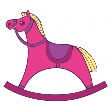 Çocuk s sallanan sandalye. At küçük çocuklar için. sallanan at. Vektör görüntü