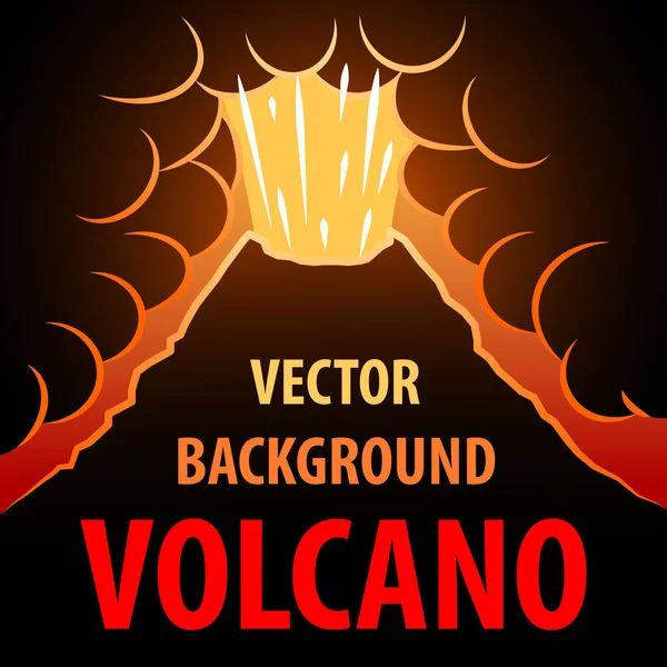Fondo del volcán. La erupción del volcán en el fondo para una inscripción . — Vector de stock