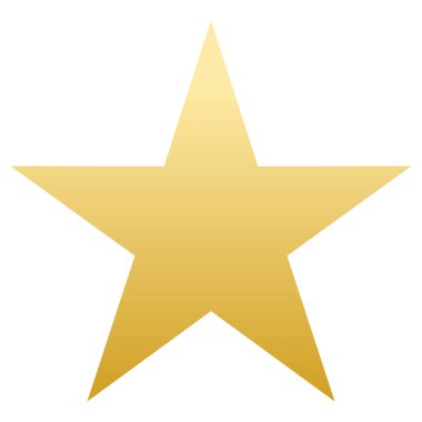 Golden Star. Basit bir form. Beyaz arka plan. vektör çizim