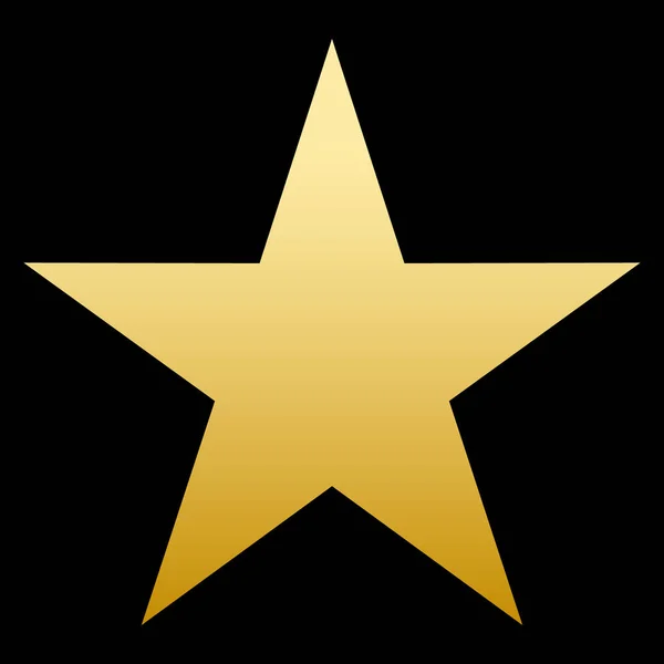 Golden Star. Simple form. black background. vector illustration — Stock Vector