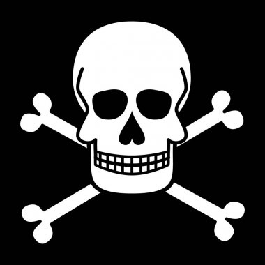 Kafatası ve kemiklerin. Jolly Roger. Korsan sembolleri. Vektör çizimler.
