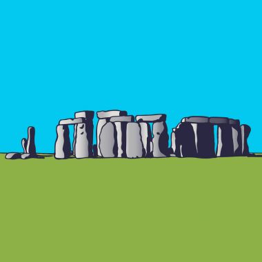 Stonehenge. İngiltere'nin Simgesel Yapı. Megalitik anıt Dini törenleri için. Vektör görüntü.