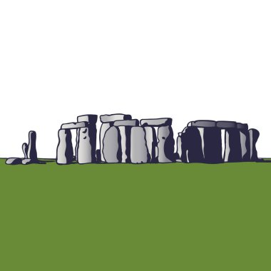 Stonehenge. İngiltere'nin Simgesel Yapı. Megalitik anıt Dini törenleri için. Vektör görüntü.