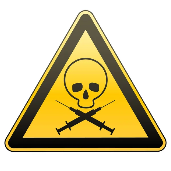 Warning sign. Drug addiction and AIDS. Caution - danger. Vector illustrations. — Stock Vector