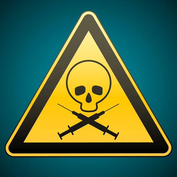 Warning sign. Drug addiction and AIDS. Caution - danger. Vector illustrations. — Stock Vector