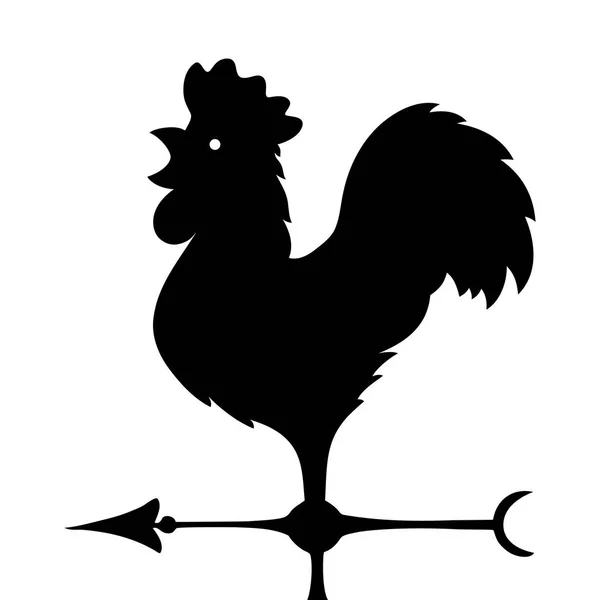 Vane. Ancient wind indicator in the form of a rooster. Vector Image. — Stock Vector