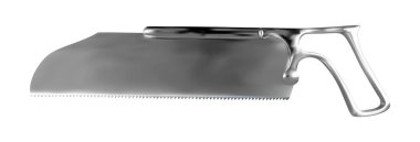 Satterlee Bone Saw with Ring Handle Stainless Steel Blade. Medical manual surgical instrument. Vector illustration