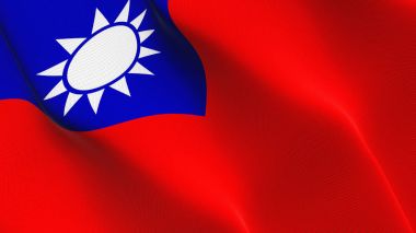 Çin Halk Cumhuriyeti bayrağı sallayarak döngü. Çin gerçekçi bayrak kumaş dokulu üzerinde rüzgar esiyor.