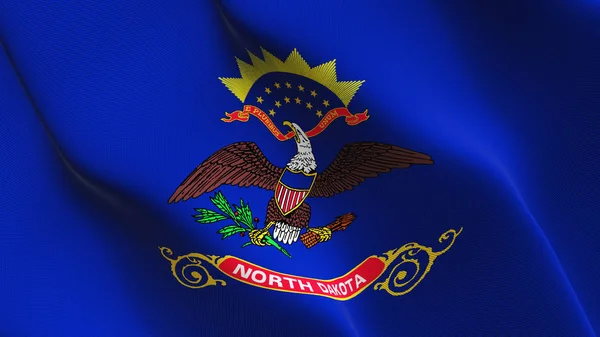 Dakota Del Norte State Flag Waving Loop Estados Unidos América —  Fotos de Stock