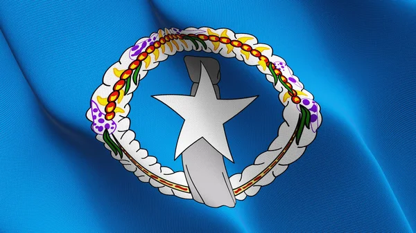 Islas Marianas Del Norte State Flag Waving Loop Estados Unidos —  Fotos de Stock