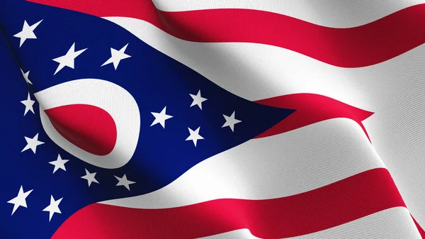 Цикл Размахивания Флагом Штата Огайо Реалистичный Флаг Соединенных Штатов Америки — стоковое фото