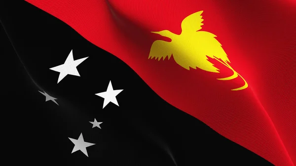 Bandera Papúa Nueva Guinea Ondeando Lazo Papua Nueva Bandera Guineana — Foto de Stock