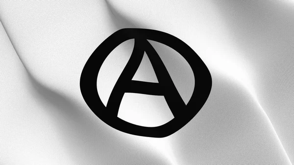 Anarchia Logo Symbol Pętla Macha Flagą Anarchia Logo Symbolrealistic Flagę — Zdjęcie stockowe