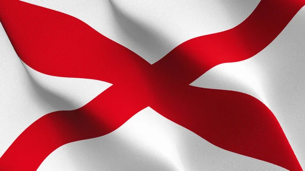 Alabama State Vlag Zwaaien Lus Verenigde Staten Alabama Realistisch Vlag — Stockfoto