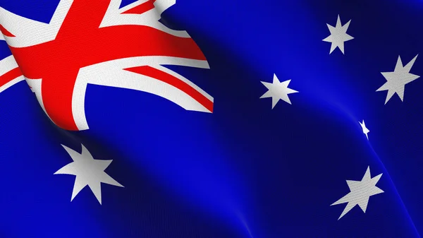 Bandera Australia Ondeando Bucle Bandera Realista Australiana Con Textura Tela — Foto de Stock