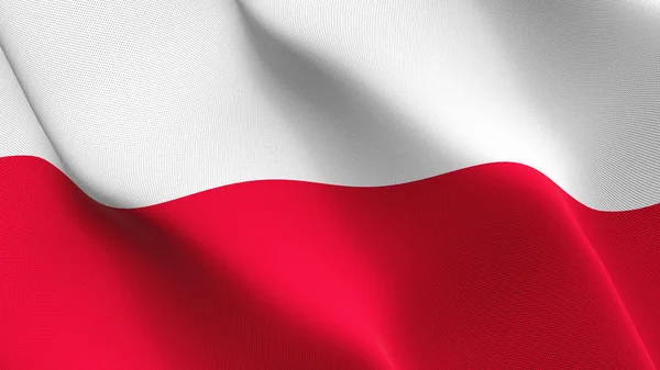 Bandeira Polônia Acenando Loop Bandeira Realista Polonesa Com Textura Tecido — Fotografia de Stock