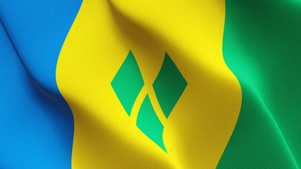 Boucle Agitation Drapeau Saint Vincent Les Grenadines Drapeau Réaliste Saint — Photo