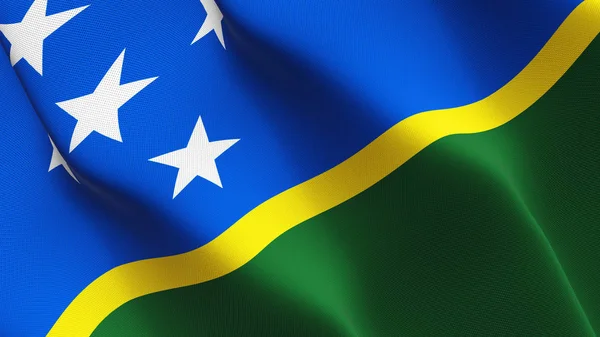 Bandeira Das Ilhas Salomão Acenando Loop Bandeira Realista Das Ilhas — Fotografia de Stock