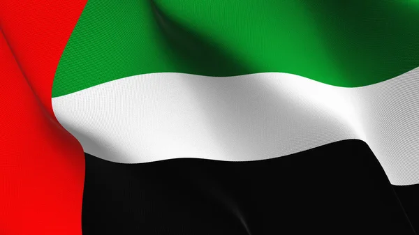 Förenade Arabemiraten Flagga Vajande Loop Emirati Realistiska Flagga Med Tyg — Stockfoto