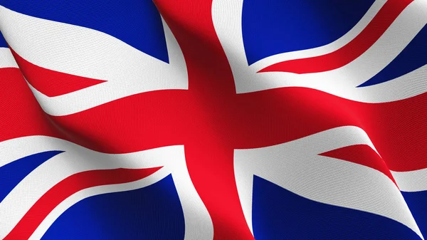 Bandera Del Reino Unido Ondeando Bucle Bandera Británica Realista Con — Foto de Stock