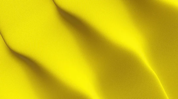 Yellow flag waving loop. Yellow realistic flag with fabric texture blowing on wind.