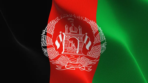 Afganistan bayrağı sallayarak döngü. Afganistan gerçekçi bayrak kumaş dokulu üzerinde rüzgar esiyor.