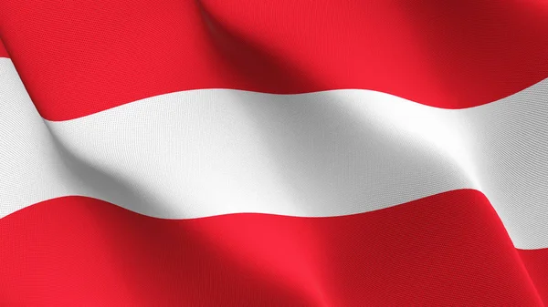 Österrike Flagga Vajande Loop Österrikiska Realistiska Flagga Med Tyg Textur — Stockfoto