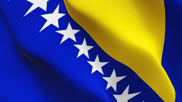 Bandera Bosnia Herzegovina Ondeando Bucle Bandera Realista Bosnia Herzegovina Con — Foto de Stock