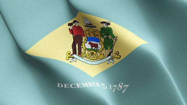 Delaware State Vlag Zwaaien Lus Verenigde Staten Delaware Realistisch Vlag — Stockfoto